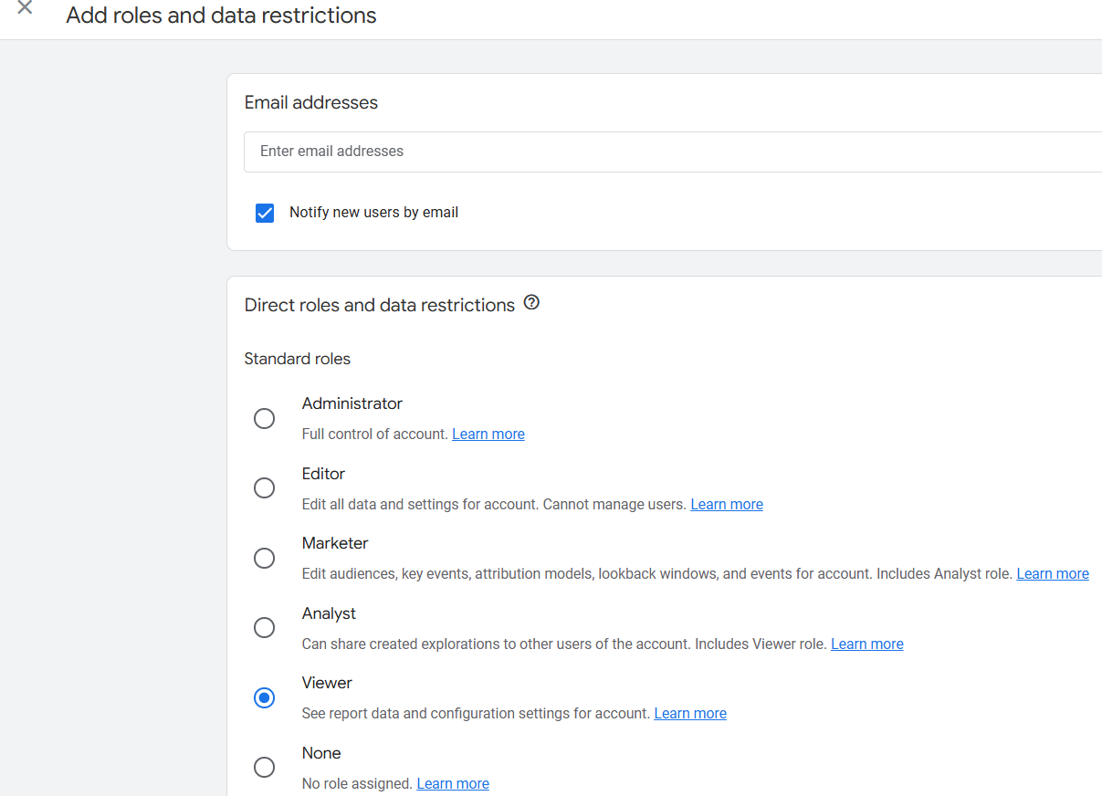 Google Analytics 4 права доступів