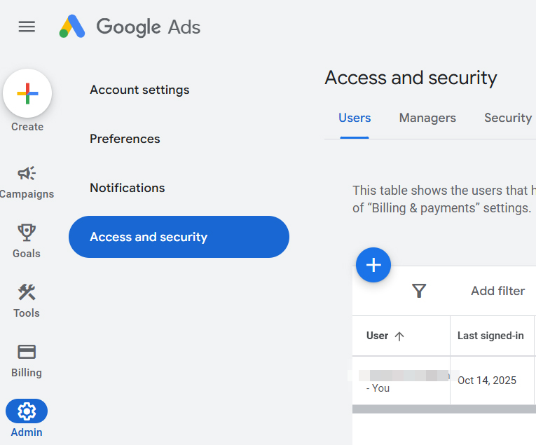 Google Ads Доступ та безпека