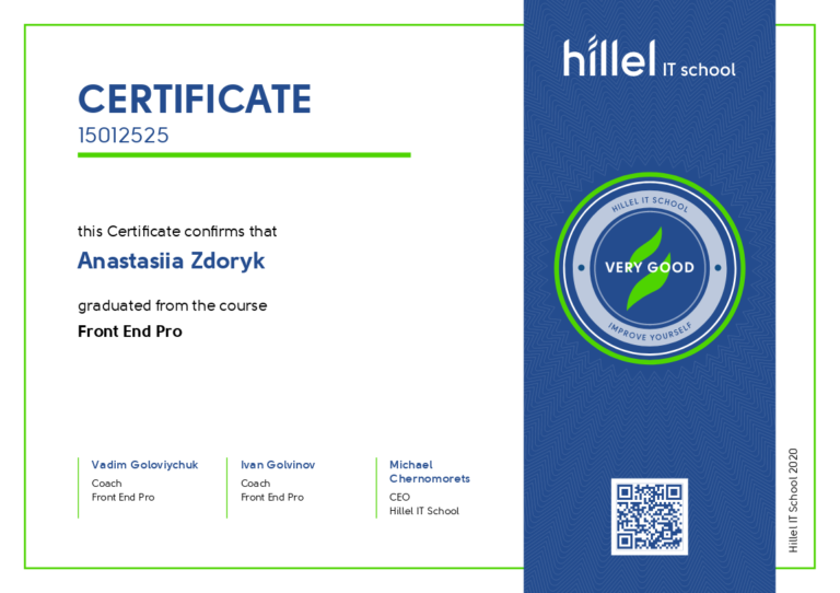 Сертификат Анастасия