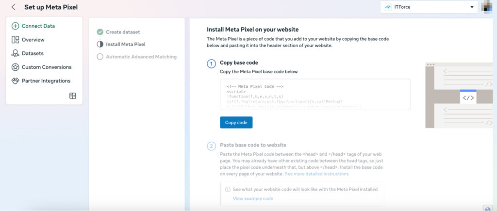Встановлення коду вручну.