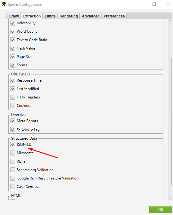 Screaming Frog JSON-LD