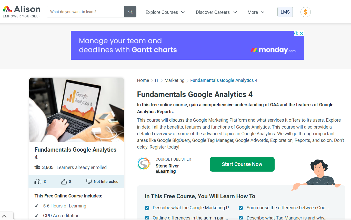 Основи Google Analytics 4 від Alison