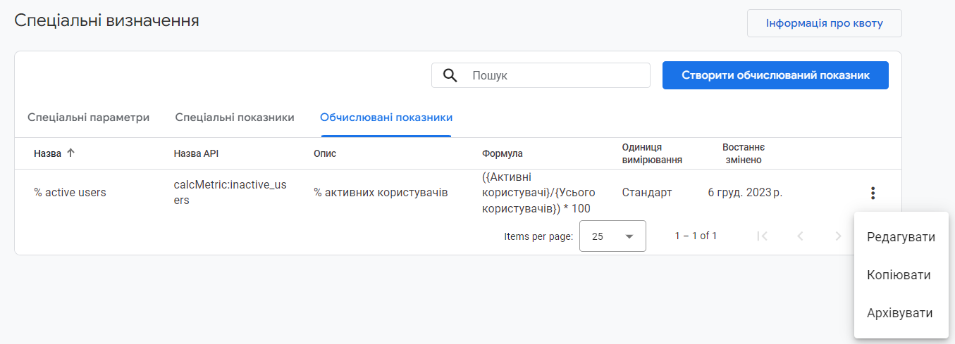 Редагування обчислюваного