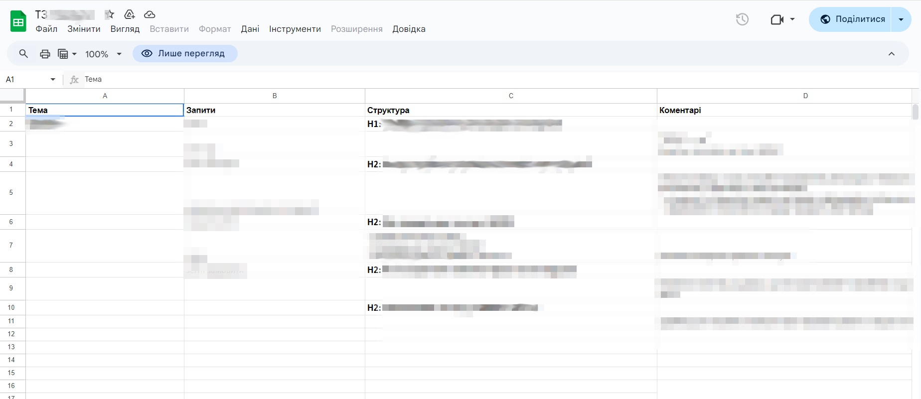 SEO розробка ТЗ