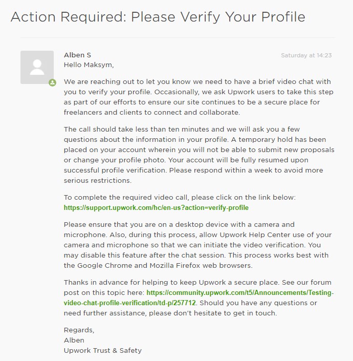 Identity verification video call: что спрашивает Upwork - картинка 4